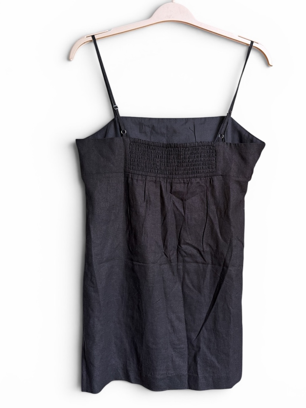 House of Harlow Mini Linen Blend Black Babydoll Dress Summer Party Going Out - Picture 3 of 5